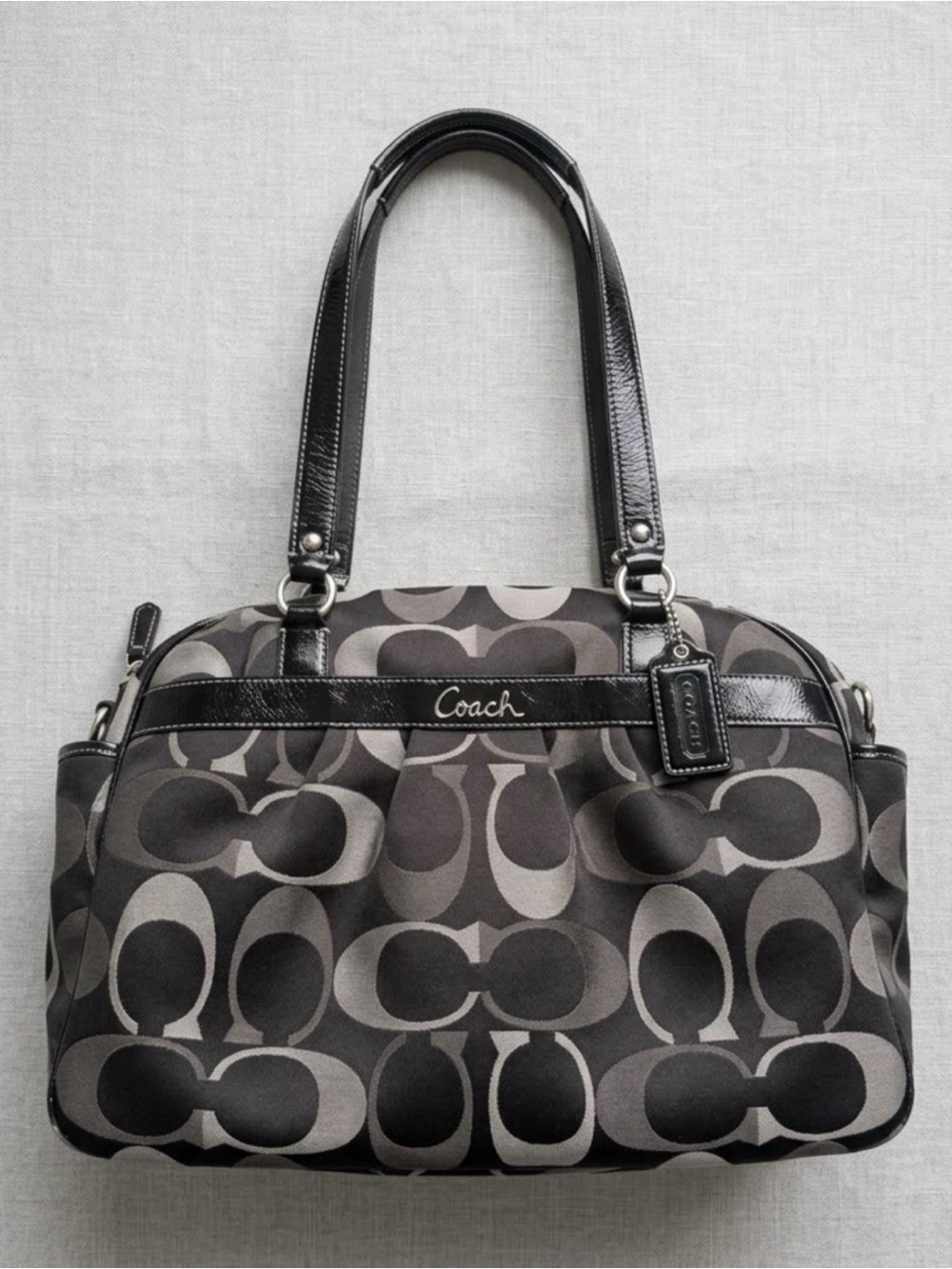 Coach Signature Jacquard Addison Tote Bag in Charcoal/Black F18376